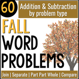 Fall Math One Step Addition and Subtraction Word Problem o