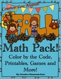 Fall Math Pack- Color by the Code, Printables, Games and More