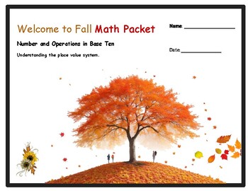 Preview of Fall Math Packet Grade 5 Number and Operations in Base Ten