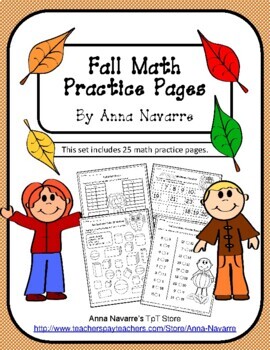 Preview of Fall  Math Practice Pages