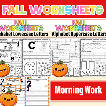 Preview of Fall Math Reading Phonics and Literacy | October Fall Morning Work First Grade