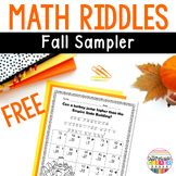 Fall Math Riddle Activity Free *updated*