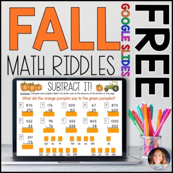 Preview of Fall Math Riddles with GOOGLE for Online Learning FREE