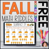 Fall Math Riddles with GOOGLE for Online Learning FREE