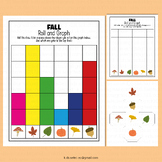 Fall Math Roll and Color Graph Graphing Activities Dice Te