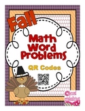 Fall Math Word Problems Booklet with QR Codes