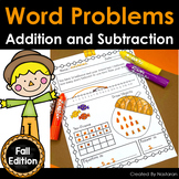 Fall Math Word Problems Worksheets Addition and Subtractio