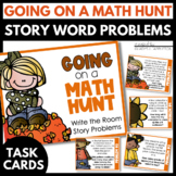 Fall Math Word Story Problems | Write the Room Editable Fa