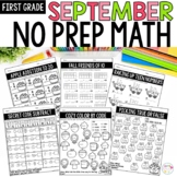 Fall Math Worksheets 1st Grade September No Prep Printable