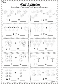 Fall Math Worksheets/Activities by Spring Girl | TpT