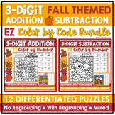 Fall Math Worksheets & Activities | Fall Three Digit addit