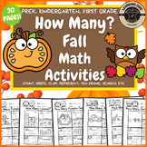 Fall Math Worksheets Counting November PreK Kindergarten F