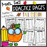 Fall Math Worksheets - Fall Addition Worksheets - Fall Sub