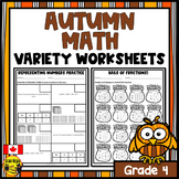Fall Math Worksheets | Numbers to 10 000