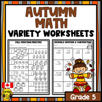 Preview of Fall Math Worksheets | Numbers to 1 000 000