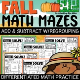 Fall Math Worksheets Multi Digit Addition & Subtraction Re