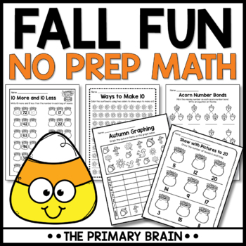 Preview of Fall Math Worksheets | No Prep Printable Autumn Activities