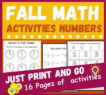 Preview of Fall Math Worksheets for Middle School Boost Mathematical Skills Time Management