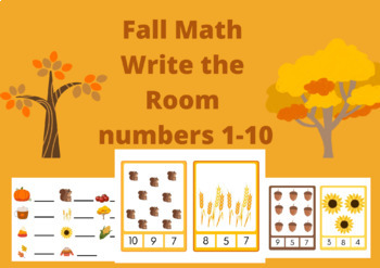 Preview of Fall Math Write the Room (numbers 1-10)