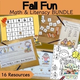 Fall Math and Literacy Activities BUNDLE for Grades 1-2 Ce