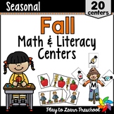 Fall Math and Literacy Centers Activities for Preschool and PreK