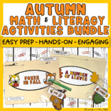Fall Math and Literacy Centers - Preschool Kindergarten Fi