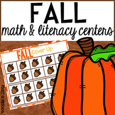 Fall Math and Literacy Centers for Preschool, Pre-K, and K