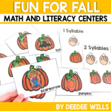 Fall Math and Literacy | October and November Centers