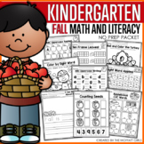 Fall Math and Literacy Packet NO PREP (Kindergarten) Fall Activities | Pumpkin