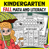 Fall Math and Literacy Packet NO PREP - Kindergarten Activities