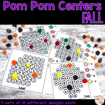 Preview of Fall Math and Literacy Pom Pom Activities
