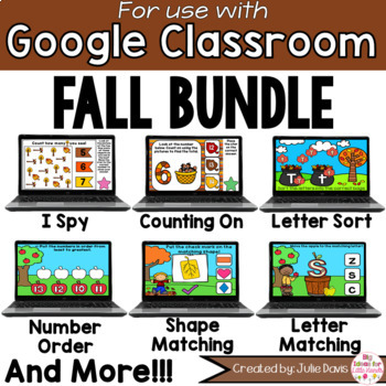 Preview of Fall Math and Phonics BUNDLE for Google Classroom