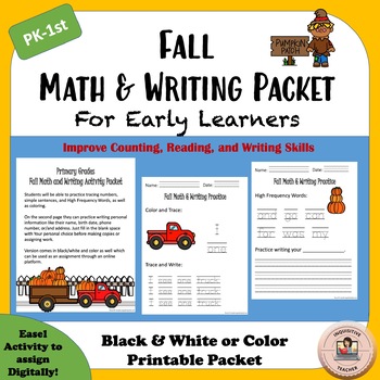 Preview of Fall Math and Writing Packet for Primary Grades