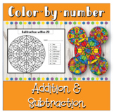 Fall Math color by number addition and subtraction
