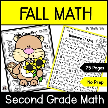Preview of Fall Math Worksheets for 2nd grade