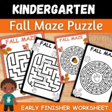 Fall Maze Puzzle: Kindergarten and Preschool Early Finishe