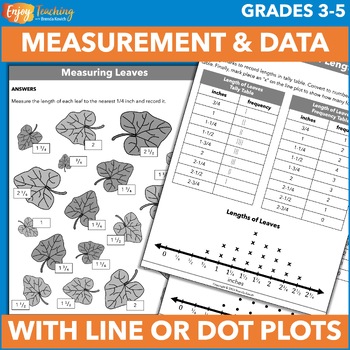 Preview of Measurement and Data Math Activities – Frequency Tables, Dot or Line Plots