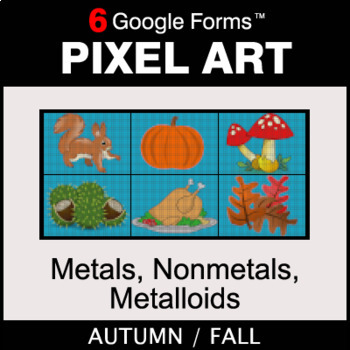 Preview of Fall: Metals, Nonmetals, Metalloids - Digital Science Pixel Art | Google Forms