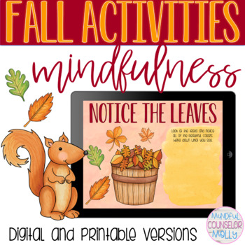 Preview of Fall Mindfulness Activities, Digital & Printable Version