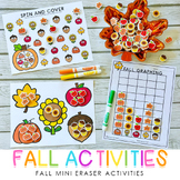 Fall Mini Eraser Activities - Graphing, Sorting, & Cover A