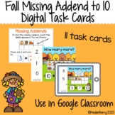 Fall Missing Addend to 10 Digital Task Cards Interactive {