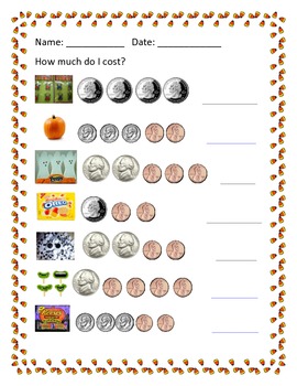 fall money worksheets by erin zaleski teachers pay teachers