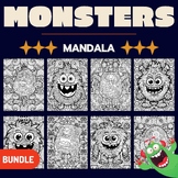 Fall Monsters Mandala Coloring Pages - Fun September Octob