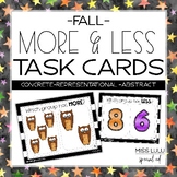 Fall More & Less Task Cards