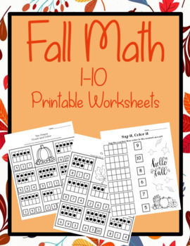 Preview of Fall Morning Math Printable Worksheets 1-10