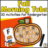 Fall/Autumn Kindergarten Morning Tubs -September Kindergar