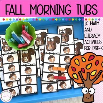 Preview of Fall Morning Tubs for Pre-K