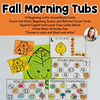 Preview of Fall Morning Tubs for PreK/K