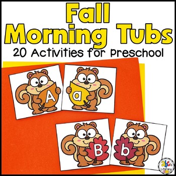 Preview of Fall / Autumn Morning Tubs for Preschool - September Morning Work Bins for PreK 