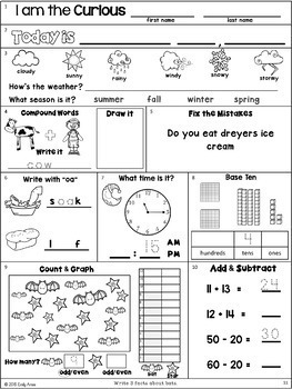 Fall Morning Work Bundle: Second Grade by Emily Ames | TpT